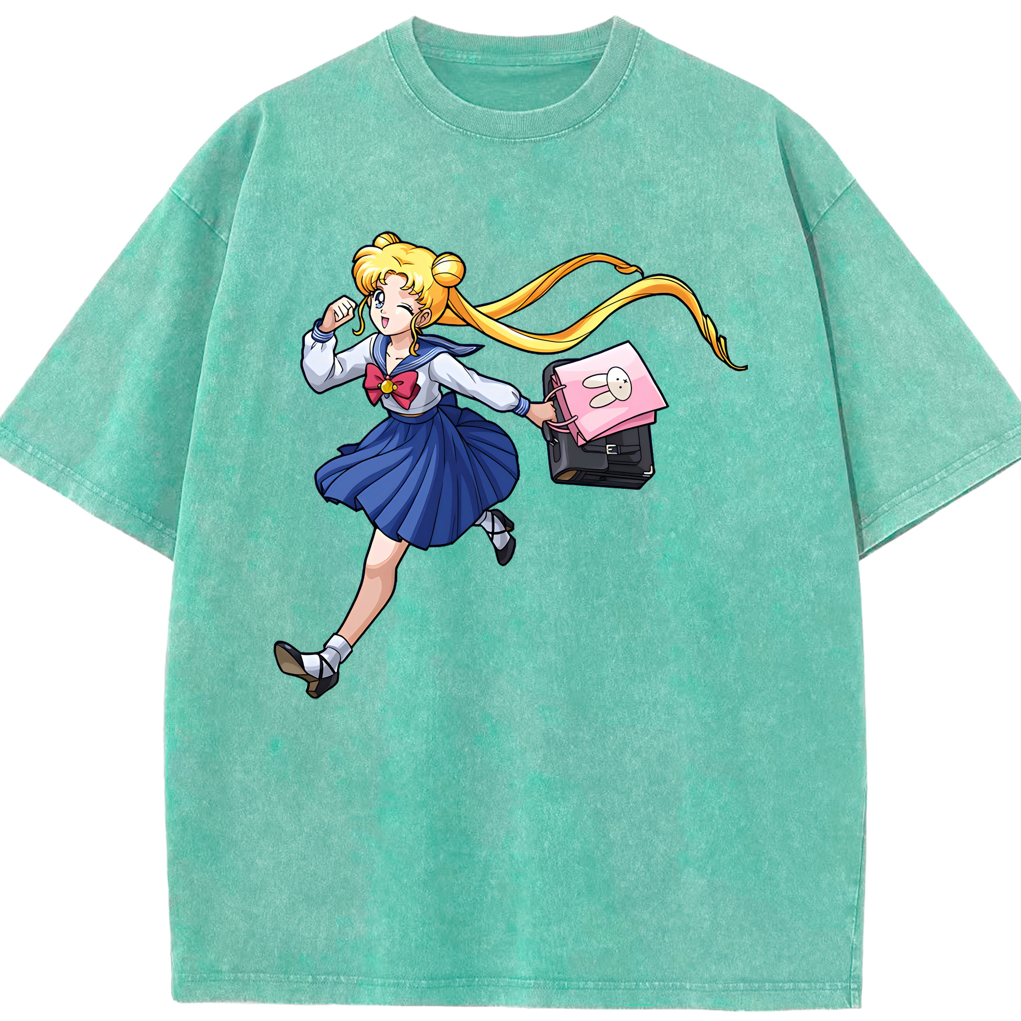 （画像用） 美少女戦士セーラームーン 愛野 美奈子 あいの みなこ Sailor Moon Aino Minako 綿100% ヴィンテージ風 半袖Tシャツ（フロントプリント）